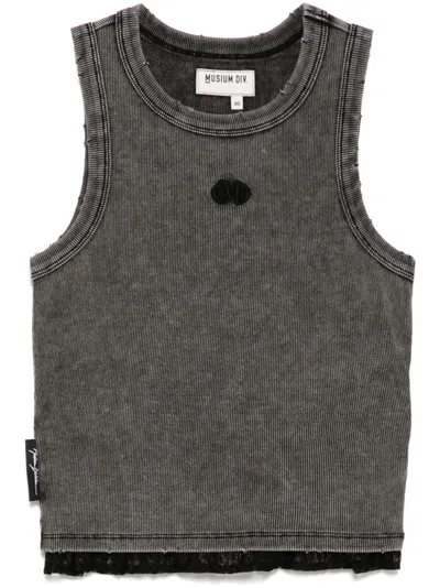 Musium Div. Geripptes Tanktop In Schwarz