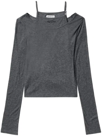 Musium Div. Ribbed Two-layer Top In Grey