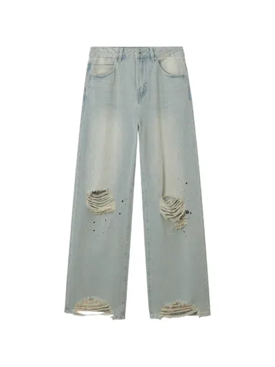 Musium Div. Ripped Wide-leg Jeans In Blue