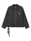 Musium Div. Scarf-charm Work Jacket In Gray