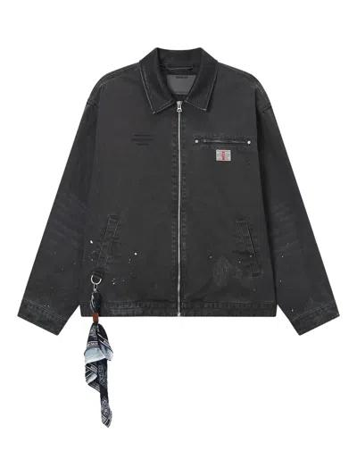 Musium Div. Scarf-charm Work Jacket In Gray