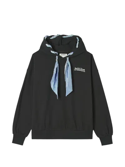 Musium Div. Scarf-detail Hoodie In Black