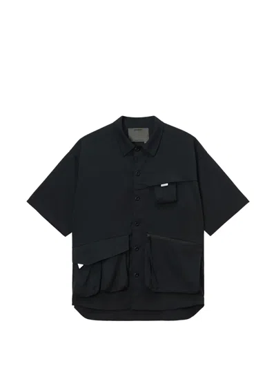 Musium Div. Short Sleeve Button Shirt In Black