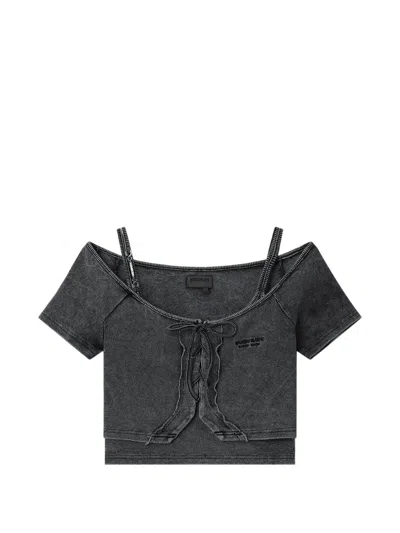 Musium Div. Shoulder Straps Crop Top In Gray