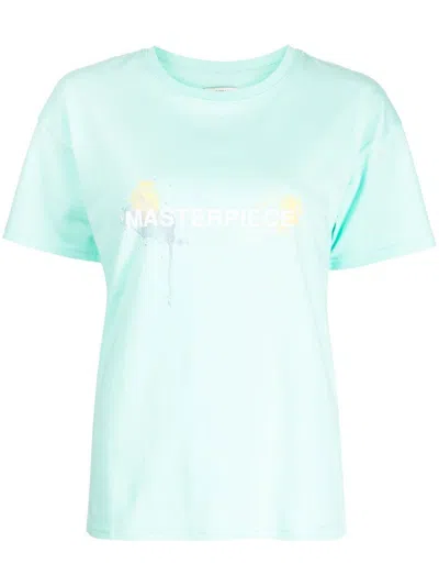 Musium Div. Graphic-embroidered Cotton T-shirt In Blue