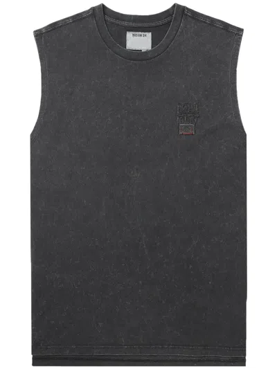 Musium Div. Slogan-print Cotton Vest In Black