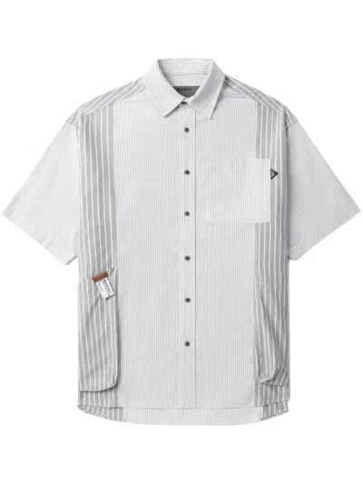 Musium Div. Striped Cotton Shirt In Grey