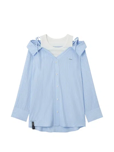 Musium Div. Striped Tie-straps Top In Blue