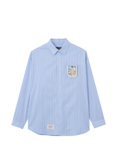 Musium Div. Striped-pattern Shirt In Blue