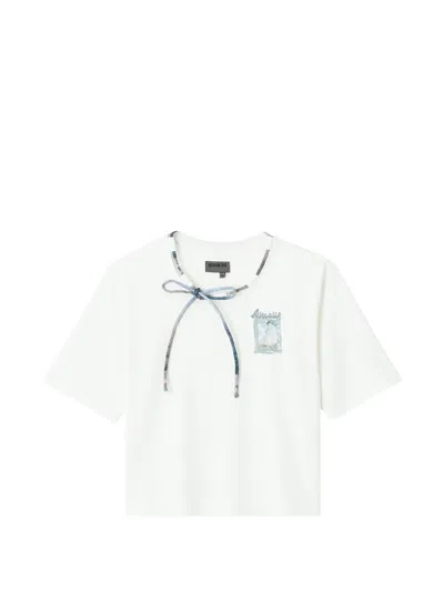 Musium Div. Tie-neck Graphic T-shirt In White