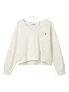 Musium Div. V-neck Embroidered Top In White