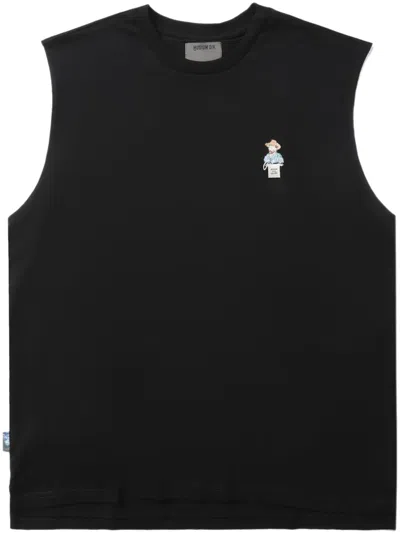 Musium Div. Van Gogh Embroidered-motif Cotton Vest In Black