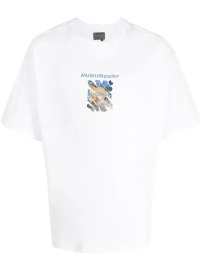 Musium Div. Van Gogh-print Cotton T-shirt In Weiss