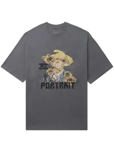Musium Div. Van Gogh-print Short-sleeve T-shirt In Grey