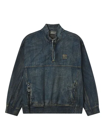 Musium Div. Zip Cotton Jacket In Blue