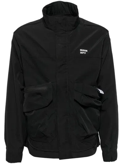Musium Div. Zip Fastening Logo Print Jacket In Black