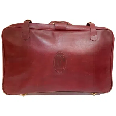 Pre-owned Must De Cartier Cartier  Burgundy Red C Logo Leather Suitcase Luggage Paris 1975