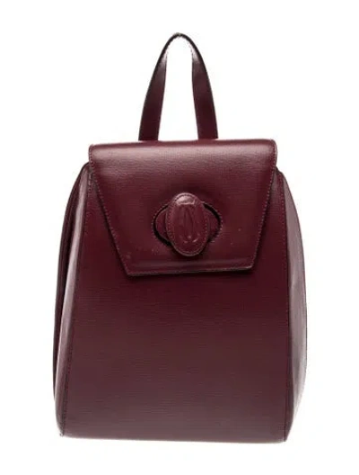 Pre-owned Must De Cartier Leather Backpack In White