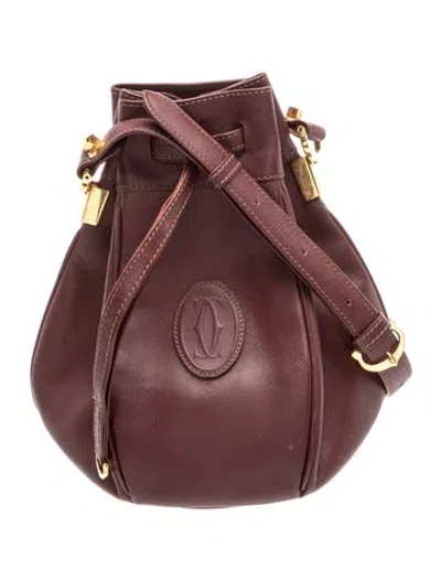 Pre-owned Must De Cartier Leather Bucket Bag In Blue