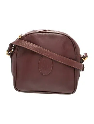 Pre-owned Must De Cartier Leather Crossbody Bag In Burgundy