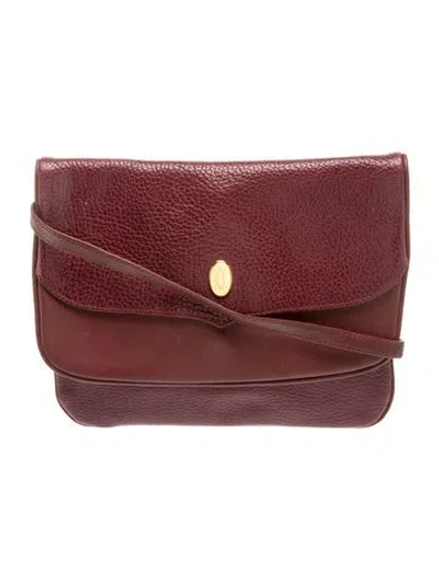 Pre-owned Must De Cartier Leather Crossbody Bag In Burgundy