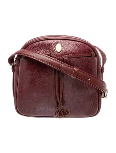 Pre-owned Must De Cartier Leather Crossbody Bag In Burgundy