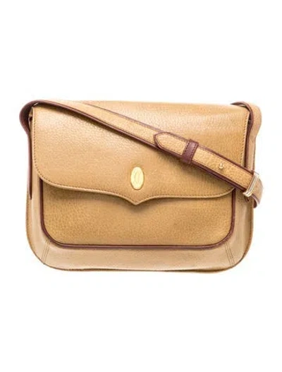 Pre-owned Must De Cartier Leather Crossbody Bag In Neutrals