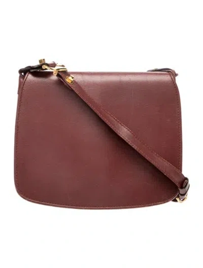 Pre-owned Must De Cartier Leather Crossbody Bag Vintage In Burgundy