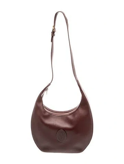 Pre-owned Must De Cartier Leather Shoulder Bag In Burgundy