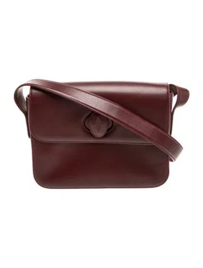 Pre-owned Must De Cartier Leather Shoulder Bag In Burgundy
