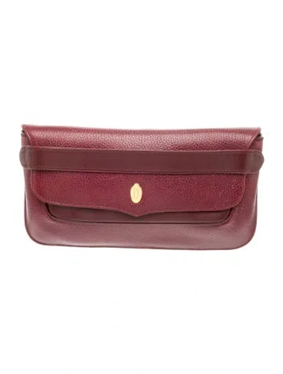 Pre-owned Must De Cartier Signature Clutch In Burgundy