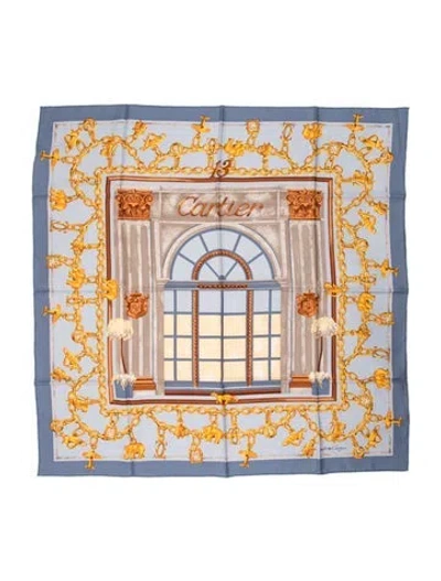 Pre-owned Must De Cartier Silk Printed Scarf In Multi