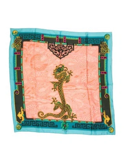 Pre-owned Must De Cartier Silk Printed Scarf In Pink