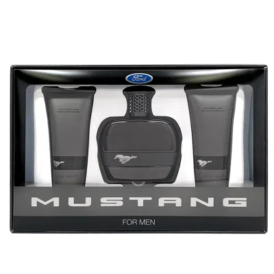 Mustang Black Set 3.4 oz Edt, 3.4 oz Hair, 3.4 After Shave Balm In White