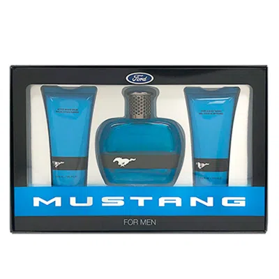 Mustang Blue Set- 3.4 oz Edt Spray/3.4 oz Hair Body Wash/ 3.4 oz After Shave Balm