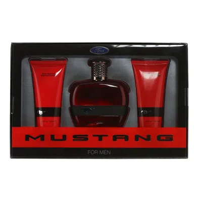 Mustang Red Set-3.4 oz Edt Spray/ 3.4 oz Hair Body Wash/ 3.4 oz After Shave Balm In Multi