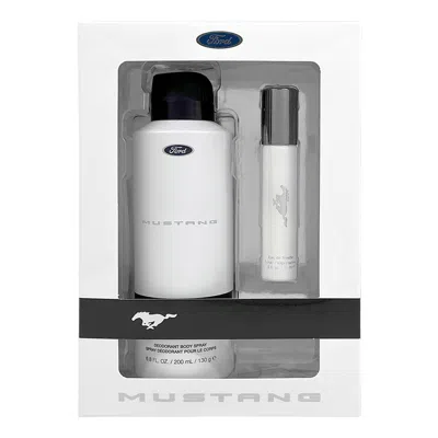 Mustang White Mens Set-6.7 oz Body Spray/ .5 oz Edt Spray In Transparent