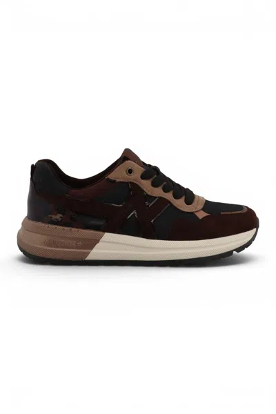 Mustang Women's Brown Faux Leather Trainers Platform Sneakers - M0702007