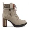 Mustang Women's Off-white High-heeled Ankle Boots In Neutral