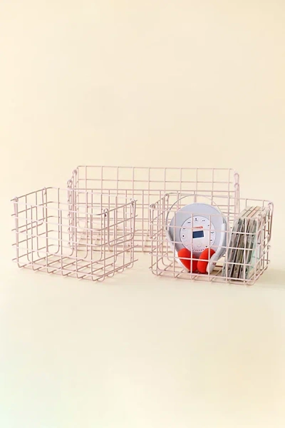 Mustard Made Iron Wire Basket Set In Blush At Urban Outfitters