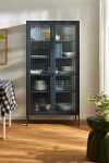Mustard Made The Collector Fluted Glass Paned Storage Cabinet In Dark Grey At Urban Outfitters In Blue