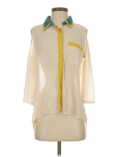 Pre-owned Mustard Seed 3/4 Sleeve Blouse In White