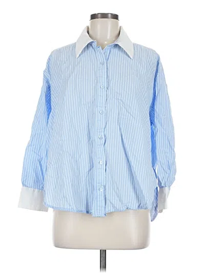 Pre-owned Mustard Seed 3/4 Sleeve Button Down Shirt In Blue