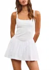 Mustard Seed Basque Waist Sleeveless Skort Mini Dress In White In White