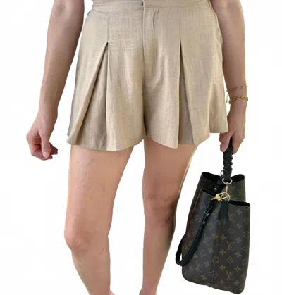 Mustard Seed Beach Pleats Shorts In Beige In Neutral