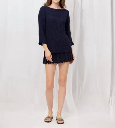 Mustard Seed Briggs Oversized Sweater In Navy In Blue