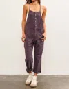 Mustard Seed Button Closure Strappy Jumpsuit In Charcoal In Gray