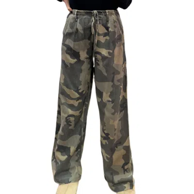 Mustard Seed Camo Pants With Drawstring In Grey In Brown