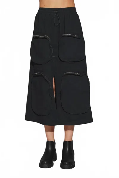 Mustard Seed Cargo Midi Skirt In Black