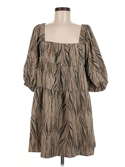 Pre-owned Mustard Seed Casual Dress In Brown